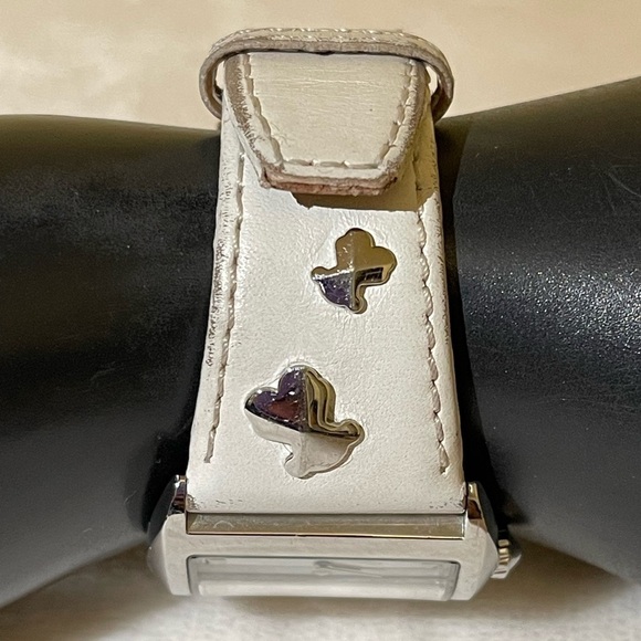 TOUS genuine leather teddy bear watch in white/ silver tone - Picture 4 of 12